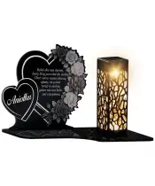 Znicz Solarny LED Statuetka z Kwiatami Na Wszystkich Świętych