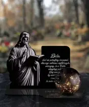 Znicz Solarny LED Statuetka Premium Jezus Na Wszystkich Świętych