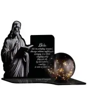 Znicz Solarny LED Statuetka Premium Jezus Na Wszystkich Świętych