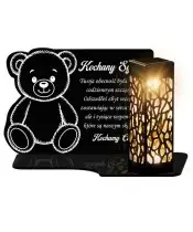 Znicz Solarny LED Statuetka Miś Dla Dziecka Na Wszystkich Świętych