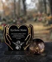 Znicz Solarny Kula LED Statuetka Premium Dłonie Złote Na Wszystkich Świętych