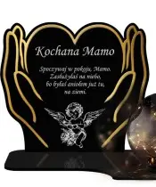 Znicz Solarny Kula LED Statuetka Premium Dłonie Złote Na Wszystkich Świętych