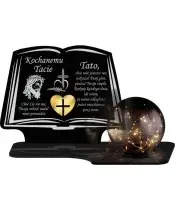 Znicz Solarny Kula LED Statuetka Premium Księga Na Wszystkich Świętych