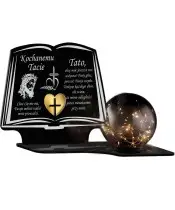 Znicz Solarny Kula LED Statuetka Premium Księga Na Wszystkich Świętych