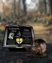 Znicz Solarny Kula LED Statuetka Premium Księga Na Wszystkich Świętych