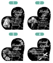 Znicz Solarny LED Premium Serce Marmur Na Wszystkich Świętych