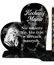 Znicz Solarny LED Premium Serce Marmur Na Wszystkich Świętych