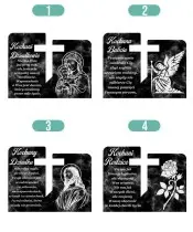 Znicz Solarny LED Premium Krzyż Marmur Na Wszystkich Świętych