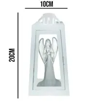 Duży Znicz LED Dla Dzieci z Latarnią Białą + Anioł LED Na Wszystkich Świętych