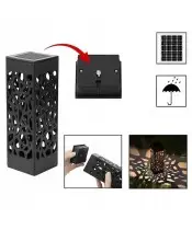 Znicz Solarny XL Premium LED Srebrny Na Cmentarz Wszystkich Świętych