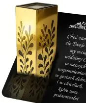 Znicz Solarny Statuetka Złota Premium Na Grób Wszystkich Świętych