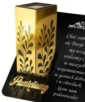 Znicz Solarny Statuetka Złota Premium Na Grób Wszystkich Świętych Pamiętamy