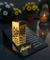 Znicz Solarny Statuetka Złota Premium Na Grób Wszystkich Świętych Pamiętamy