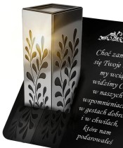 Znicz Solarny Statuetka Srebrna Premium Na Grób Wszystkich Świętych