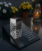 Znicz Solarny Statuetka Srebrna Premium Na Grób Wszystkich Świętych