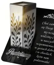 Znicz Solarny Statuetka Srebrna Premium Na Grób Wszystkich Świętych Pamiętamy