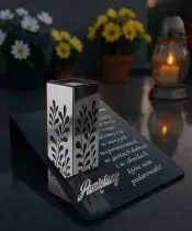 Znicz Solarny Statuetka Srebrna Premium Na Grób Wszystkich Świętych Pamiętamy