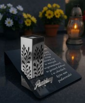 Znicz Solarny Statuetka Srebrna Premium Na Grób Wszystkich Świętych Pamiętamy