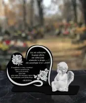 Gipsowy Anioł Stróż – Statuetka LED Na Cmentarz