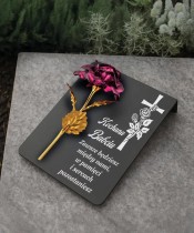 Statuetka Nagrobna Premium 26 cm – Różowa Róża | wieczneznicze.pl