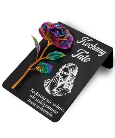Premium Memorial Statuette 26 cm – Rainbow Rose | wieczneznicze.pl