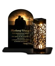 Lampion z dedykacją Pod łukiem pamięci — kolorowy wzór UV — wzór i szczegóły