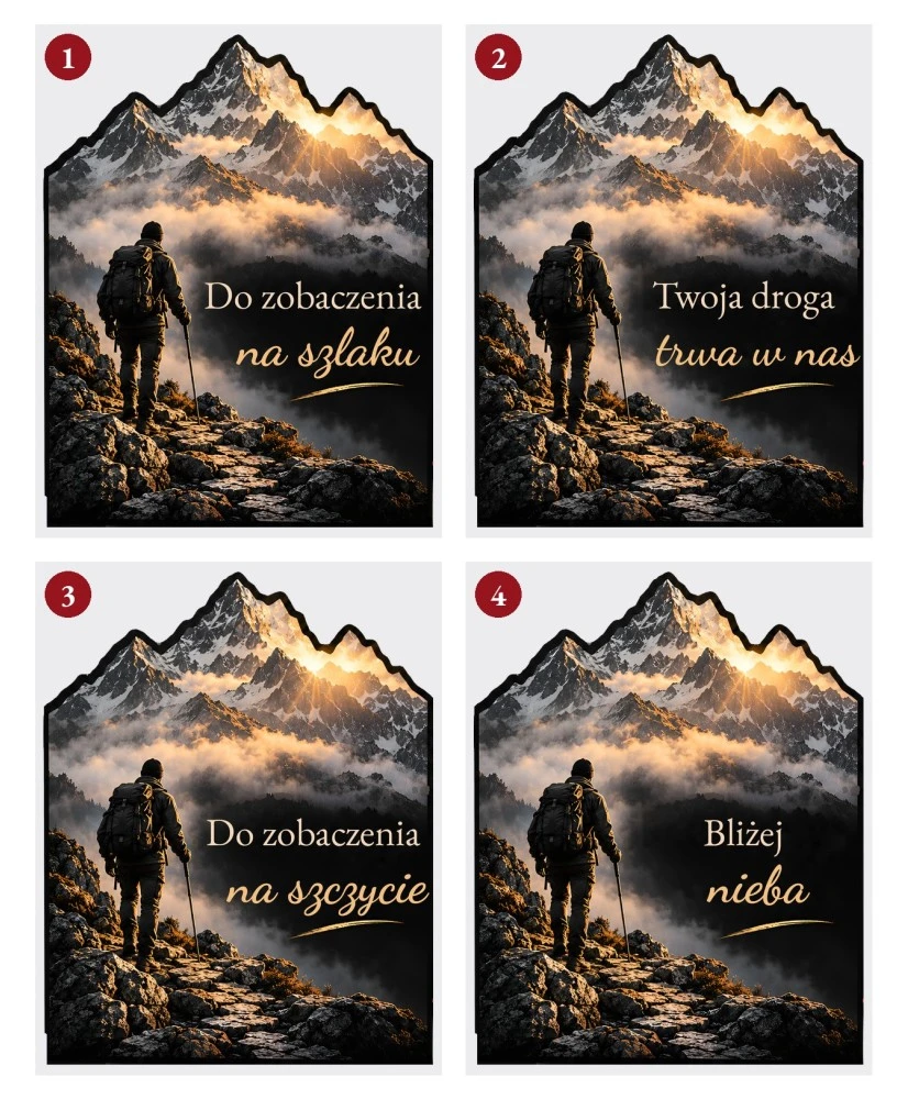 Wędrowiec w górach — sentencje 1–4
