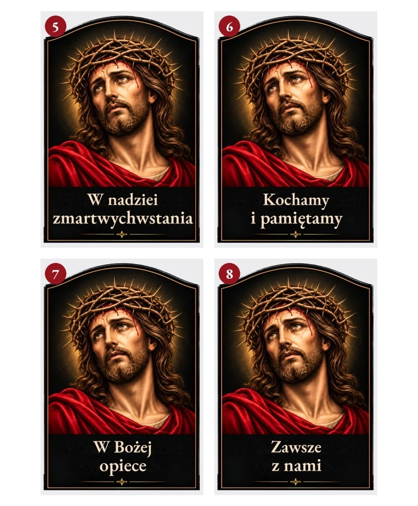 Jezus w koronie cierniowej — sentencje 5–8