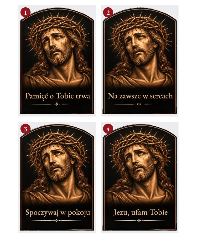 Jezus w koronie cierniowej sepia — sentencje 1–4
