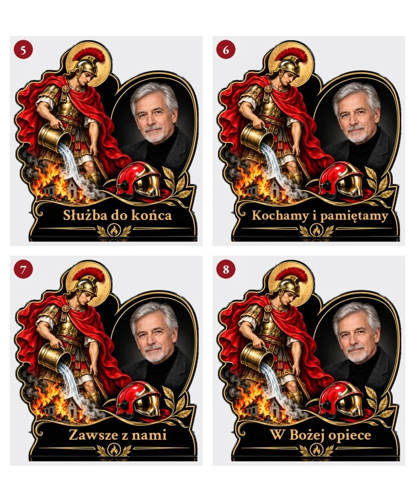 Święty Florian ze zdjęciem — sentencje 5–8