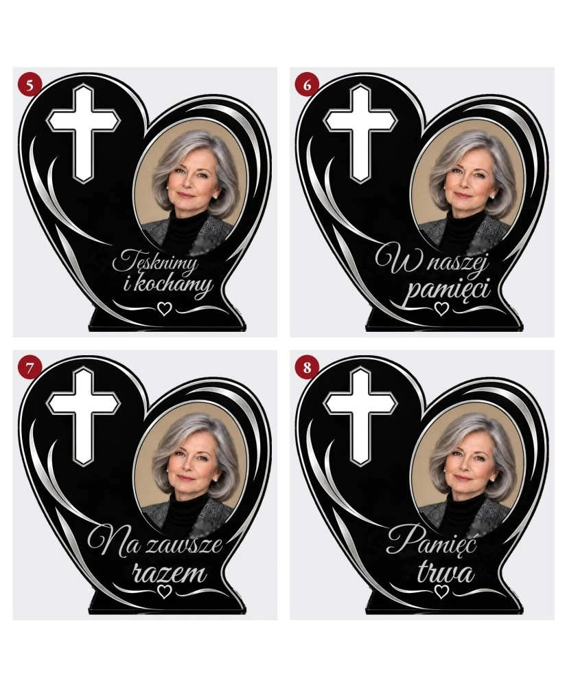 Serce z krzyżem ze zdjęciem — sentencje 5–8