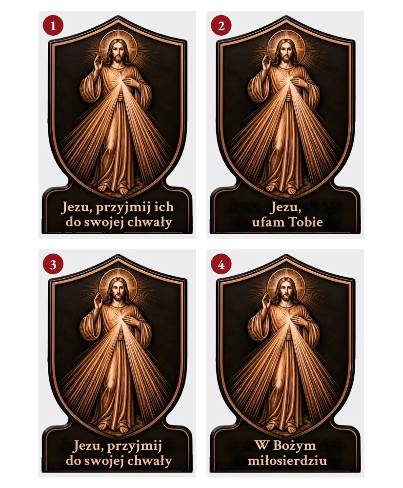 Jezus Miłosierny sepia — sentencje 1–4