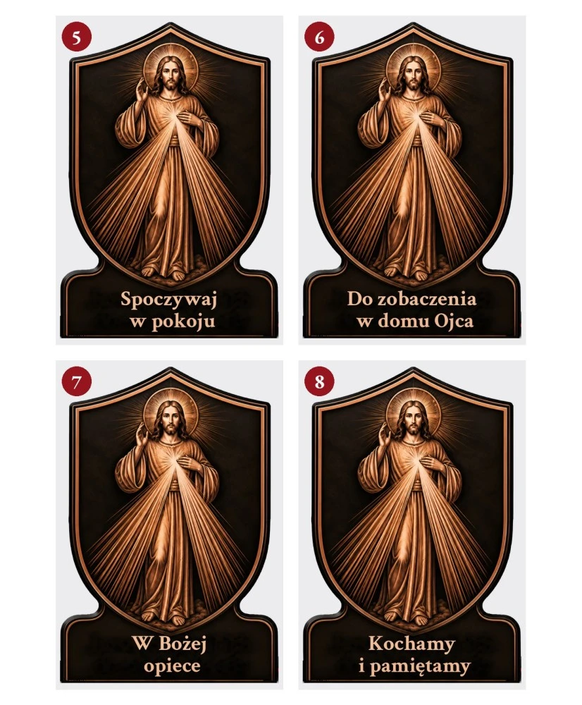Jezus Miłosierny sepia — sentencje 5–8
