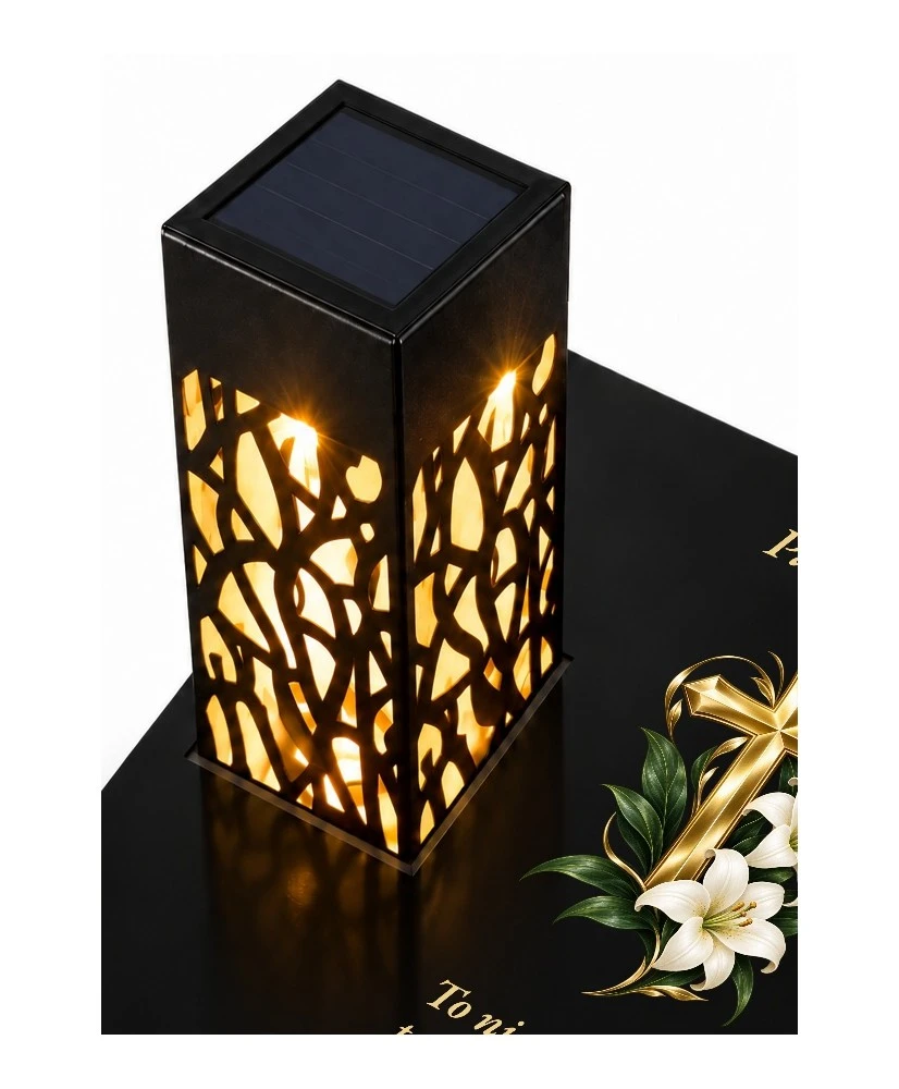 Gięty Krzyż i lilie — lampion