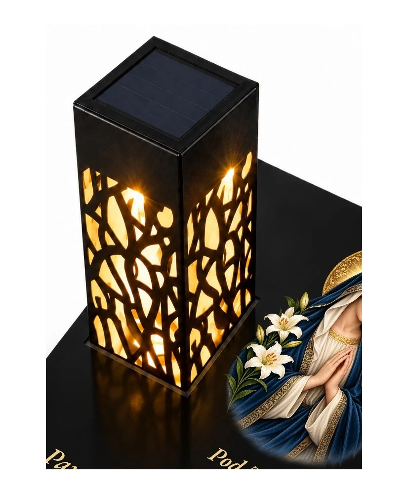 Gięty Maryja w granatowym welonie — lampion