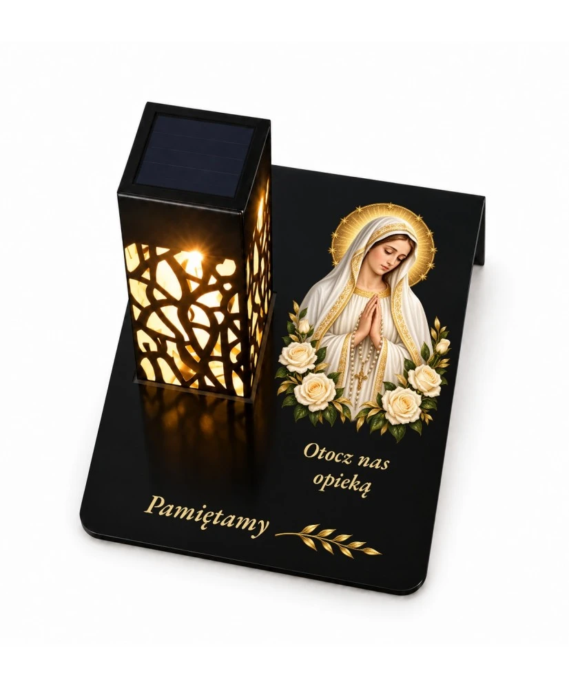 Gięty Matka Boża Fatimska — detal nadruku
