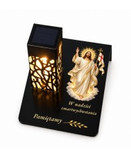 Gięty Jezus Zmartwychwstały — detal nadruku