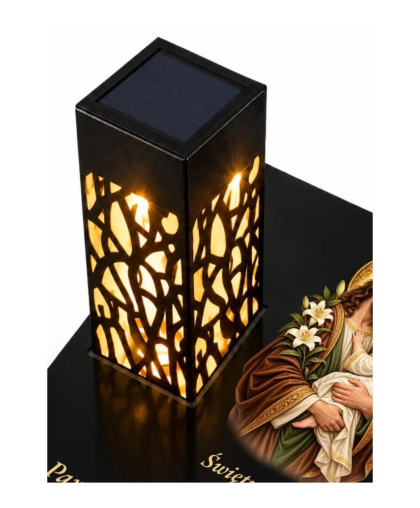 Gięty Święty Józef z Dzieciątkiem — lampion