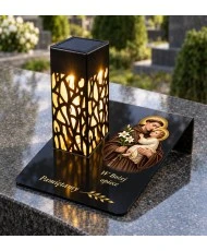 Gięty Święty Antoni z Dzieciątkiem — na nagrobku w dzień
