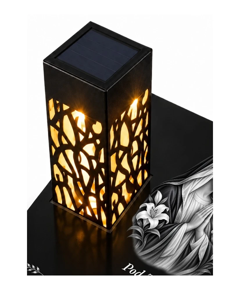 Gięty Maryja w granatowym welonie mono — lampion