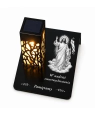 Gięty Jezus Zmartwychwstały mono — detal nadruku