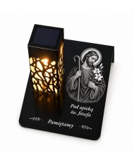 Gięty Święty Józef Opiekun mono — detal nadruku