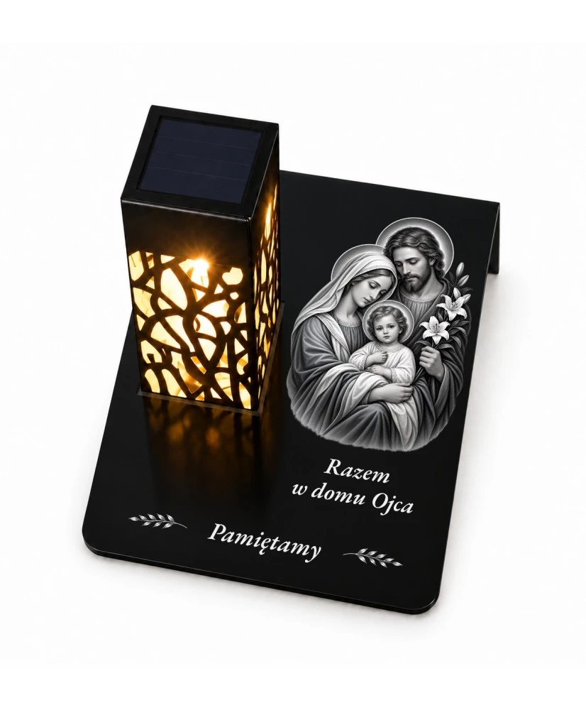 Gięty Święta Rodzina mono — detal nadruku