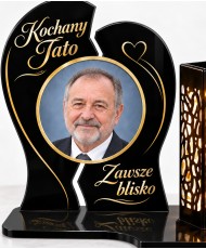 Dwie połówki ze zdjęciem — detal zdjęcia i nadruku