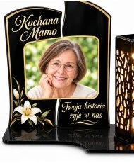 Księga wspomnień ze zdjęciem — detal zdjęcia i nadruku