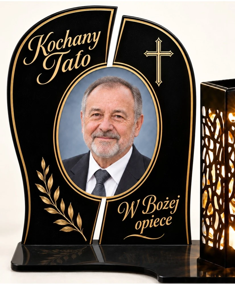 Promień nadziei ze zdjęciem — zbliżenie tabliczki