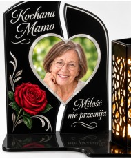 Róża pamięci ze zdjęciem — detal zdjęcia i nadruku