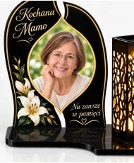 Lilie i wspomnienia ze zdjęciem — detal zdjęcia i nadruku