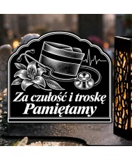 Duży znicz solarny LED XL z grawerem — Pielęgniarka — Za czułość i troskę — zbliżenie