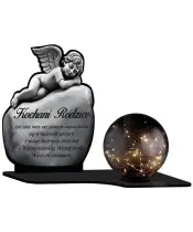 Large Solar Candle XL Premium Guardian Angel for the Cemetery